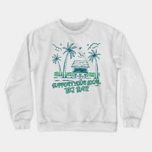 Support Your Local Tiki Bar Vintage Palm Tree on the Beach Vibe Crewneck Sweatshirt